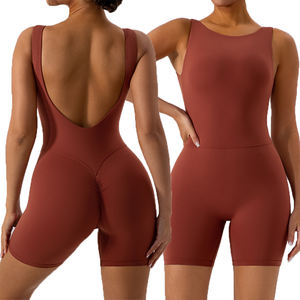 Conjunto deportivo transpirable para mujer: Body sin espalda para correr, mono sin mangas con espalda en V - Product Image 1