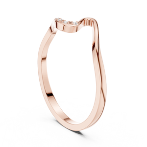 Anillo Minimalista de Moissanita con Diseño de Ola Oceánica en Oro Rosa sobre Plata de Ley, Anillo de Promesa con Espiral Curva para Ella - Product Image 3