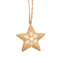 Adorno Navideño de Estrella Dorada Hecho a Mano, Decoración Colgante de Metal, Estilo Tradicional, Decoración para el Hogar, Tema Festivo, Forma Geométrica - Product Image 3
