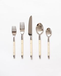 Ensemble de couverts modernes en acier inoxydable doré 2026, finition miroir, manche noir, vaisselle et couverts - Product Image 2