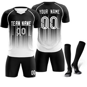 Nouvel ensemble de maillots de football/soccer personnalisés avec logo d'équipe, noir et rose, pour hommes, personnalisation complète, short respirant, léger, séchage rapide - Product Image 5