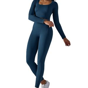 Ensemble de yoga sans couture pour femmes, leggings et soutien-gorge de sport, vêtements de sport et de fitness confortables et respirants, logo personnalisé - Product Image 4