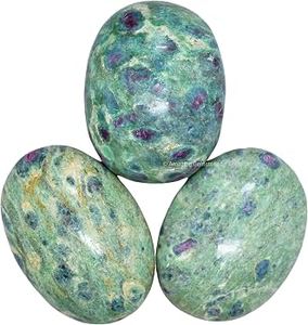 High Quality Ruby Zoisite Palm Stone Semi-Precious Agate Gemstone for Feng Shui & Mascot On Sale - Product Image 3