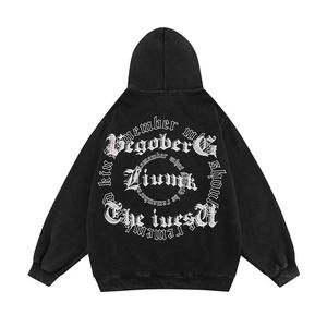 Sweat à capuche lourd pour homme, design OEM avec logo personnalisé, 400 GSM, 100% coton, broderie personnalisée, coupe-vent, écologique - Product Image 3