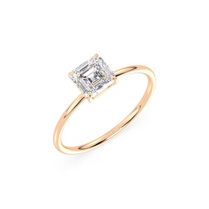 Anillos Solitarios REYES Personalizables de Plata de Ley 925 con Baño de Rodio y Oro de 14K, Joyería Fina con Certificación GRA, Moissanita de 1.12 Quilates - Product Image 1