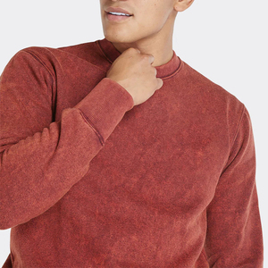 Ensemble de survêtement en coton rouge pour homme, sweat-shirt à col rond et pantalon de jogging, couleur unie, décontracté, pour l'automne, manches longues, taille élastique - Product Image 4