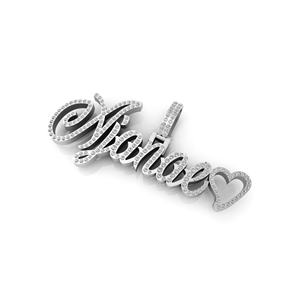 Custom Iced <b>Initial</b> Cursive Heart Charm Pendant Hip Hop Style Rose <b>Gold</b> Plated 925 Silver Moissanite <b>Necklace</b> Prom Parties Gift - Product Image 1