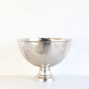 Grand seau à champagne et à vin en aluminium argenté, élégant, avec pied, pour événements, maison et bar d'hôtel - Product Image 1