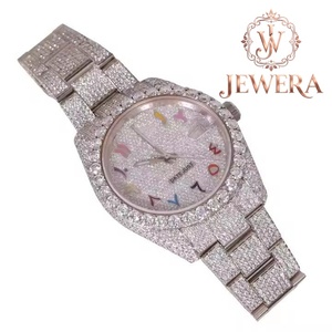 Womens Stainless Steel Diamond <b>Watch</b> Round <b>Case</b> 30mm Analog Quartz Date Display Luxury Fashion Wristwatch Available for Sale - Product Image 4