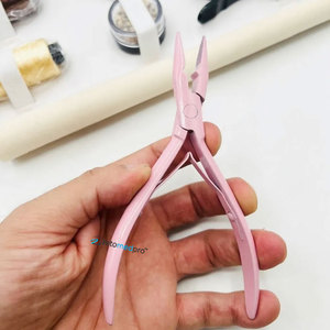 Best Selling Professional Hair <b>Extension</b> <b>Bead</b> Press Pliers Pink Color Sustainable Steel Salon Use Commercial Best Hair Tools - Product Image 2