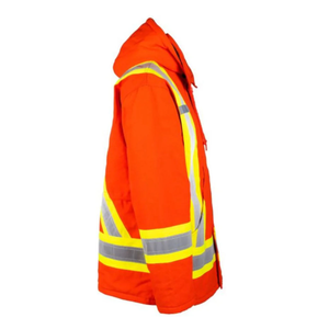 Veste de sécurité réfléchissante noire pour hommes, vêtements de travail de construction haute visibilité, coupe-vent, fermeture éclair avant, vestes de travail de sécurité - Product Image 6