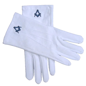 Gants blancs de franc-maçon personnalisés brodés, en coton, de haute qualité, avec logo Royal Arch, gants maçonniques blancs - Product Image 5