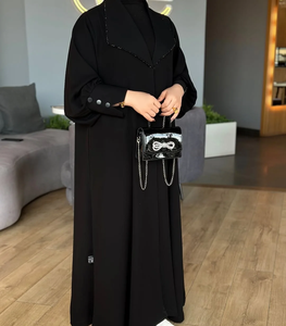 Elegant Abaya Design with Beautiful <b>Applique</b> Lace Work Nida Fabric Abaya Design Lightweight and Breathable 2026 - Product Image 5