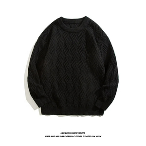 Pull en tricot blanc pour homme 2026 avec motif géométrique de Noël, manches longues, pull d'hiver - Product Image 3