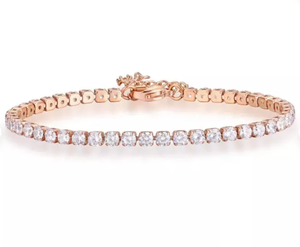 Pulsera de tenis de acero inoxidable con circonita cúbica, cadena de eslabones ajustable, regalo de joyería - Product Image 4