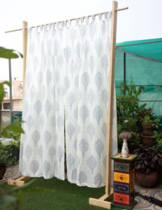 Rideau en coton imprimé à la main de Jaipur, panneau de fenêtre ethnique, décoration intérieure indienne faite à la main, rideaux en tissu durable - Product Image 6