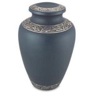 Handcrafted Slate Grey Metal Cremation Urn for Human Ashes Adult Large Funeral Memorial Urns Brass Burial Vases <b>Keepsake</b> <b>Box</b> - Product Image 1