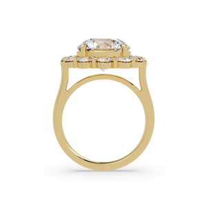 Anillo de compromiso vintage con halo floral, solitario, corte redondo, diamante cultivado en laboratorio de 5.00 quilates, certificado IGI, anillo de boda, joyería fina. - Product Image 3