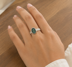 Wholesale Natural Oval Shape <b>Emerald</b> Gemstone 925 Solid Sterling <b>Silver</b> Handmade Men's Wedding <b>Rings</b> Jewelry Bezel Setting Party - Product Image 6