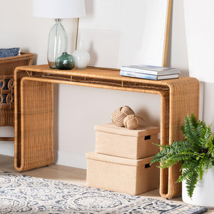 Consola de ratán de miel ligera bohemia de Nevada, decoración elegante y elegante para el hogar - Product Image 6