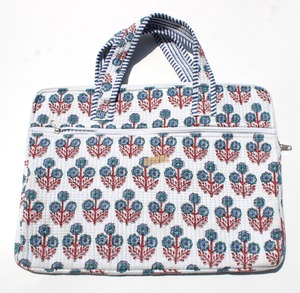 Sac à dos pour ordinateur portable matelassé en coton, imprimé floral, grande capacité, écologique et protecteur - Product Image 2