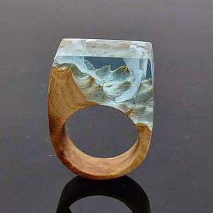 Contemporary Luxury Resin <b>Wood</b> <b>Napkin</b> <b>Rings</b> Fashionable Finger Design - Product Image 3