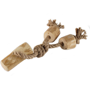 Coffee wood with jute <b>rope</b> interactive playing pet toy dog chewing bone degradable organic natural wood pet toy teething stick - Product Image 1