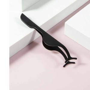 Pince à épiler en acier inoxydable pour extensions de cils, pointe lisse, applicateur de précision pour pose de faux cils - Product Image 1