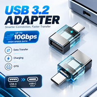 Adaptateur USB 3.2 OTG Femelle USB-C Mâle PD Charge Rapide Transfert de Données Haute Vitesse 10 Gbit/s pour Mobiles Ordinateurs Portables Appareils Photo