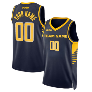 Uniforme de Baloncesto Personalizado Blanco, Amarillo y Azul Marino 2026, Equipación 2025, Sublimación Completa, Ropa Deportiva Profesional HD - Product Image 5