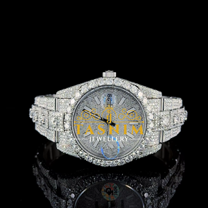 Reloj de Cuarzo Analógico de Acero Inoxidable para Hombre, Estilo Deportivo y de Negocios, con Diamantes VVS, 41 mm, 20 mm, 25 cm, Movimiento ETA, 6 mm de Grosor, con Botón de Presión - Product Image 1