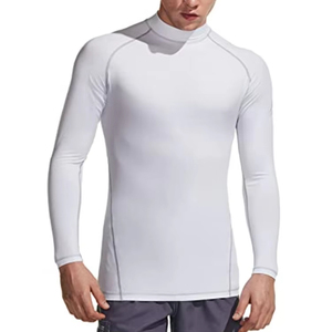 Chemise de sport à manches longues pour homme, bleue, à séchage rapide, en polyester, pour l'entraînement, le fitness, le cyclisme, le surf, compression - Product Image 5