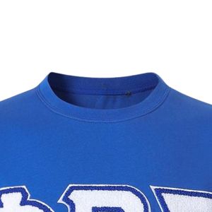 T-shirt Premium en Chenille Bleue avec Lettres Phi Beta Sigma pour Hommes – Coupe Confortable, Tissu de Qualité Supérieure, Vêtement de Fraternité Grecque, Tenue Décontractée - Product Image 3