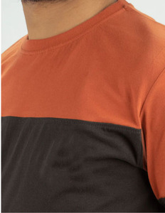 New Men's Color Blocked T-Shirt Short Sleeve O-Neck Casual Regular Fit Contrast Trim Knitted Solid Design Men shirts for sale - Product Image 2