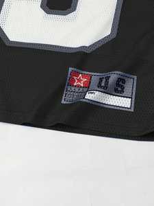 Camiseta de fútbol americano negra oversize 23 unisex de malla estilo universitario para streetwear, conjunto a juego para parejas, proveedor de EE. UU. - Product Image 3