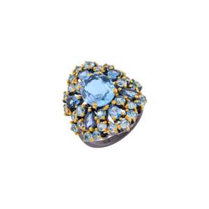 Nuevo Anillo de Plata de Ley 925 con Topacio Azul Natural, Joyería Fina al por Mayor, Anillos Finos de Piedra Semipreciosa para Boda para Mujer - Product Image 1