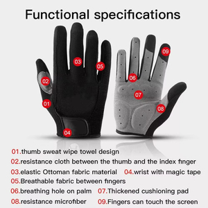 Gants de cyclisme personnalisés à doigts entiers avec maille respirante, protection rembourrée de la paume et fabrication sous marque privée - Product Image 3