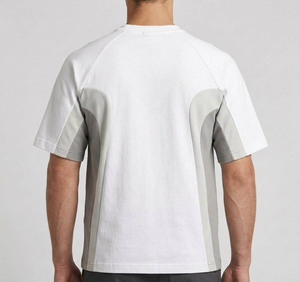 Oversized Men's Color Blocked T-Shirt Custom Logo <b>Raglan</b> Sleeve Knitted Casual <b>Top</b> - Product Image 4