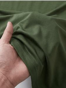 Camiseta de Algodón para Hombre, Corte Regular, Color Verde Sólido, Manga Corta, Cuello Redondo, Estilo Casual, Tejido de Punto, Ecológica - Product Image 6