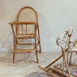 Silla de comedor de ratán natural para alimentación de bebé, trona de artesanía para niños, precio barato, Envío Gratis - Product Image 6