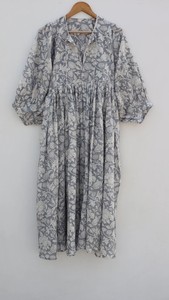 Robe midi en coton à imprimé floral, robe d'été rayée - Product Image 6