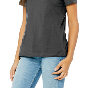 Camiseta de Jersey Transpirable con Cuello en V para Mujer, 100% Algodón Peinado Airlume, Manga Corta, Ligera, Blanca, Informal - Product Image 5