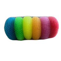 Éponge de nettoyage carrée colorée pour cuisine, en maille, en plastique souple, pour la vaisselle, en polyester, nylon, PP, PE