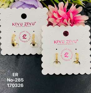 Pendientes de Acero Inoxidable Chapados en Oro con Piedra de Circonita Cúbica, Joyería de Moda Geométrica Texturizada para Mujer, Venta al por Mayor - Product Image 6