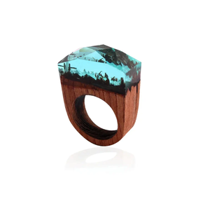 Royal Craft For luxury Wedding table Decoration Accessories Handmade Mixing Material Wood & Resin Napkin <b>Ring</b> Set At Good Price - Product Image 2