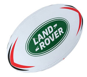 Ballon de rugby promotionnel en caoutchouc synthétique durable, entièrement personnalisable avec logo, idéal pour les événements d'entreprise et la promotion sportive - Product Image 1