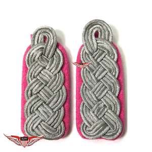 Epaulettes Trenzadas Grises KEW con Tela Rosa, Accesorios Duraderos para Prendas, Placa de Hombro Personalizada - Product Image 1