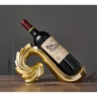 Support à vin moderne en métal doré, étanche, design rustique, décoratif, pour table de salle à manger, fête, capacité 5L, 10,62 pouces