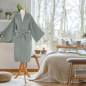 Peignoirs unisexes de haute qualité, couleurs personnalisées, peignoirs thermiques légers, 100% coton jacquard velours éponge, motif imprimé - Product Image 4