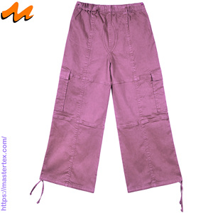 Pantalones Cargo Casuales de Verano para Mujer MASTER TEXTILE, Color Sólido, Pierna Ancha, Transpirables, Cintura Media, Hechos con Tela de 7.37 oz - Product Image 2